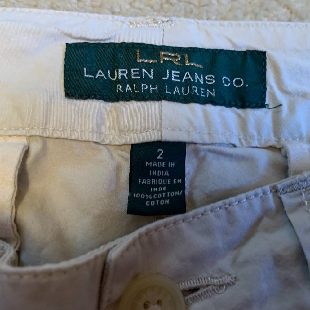 LRL Lauren Jeans Co. Ralph Lauren 100% Cotton Stone Khakis Size 2 - Picture 9 of 10